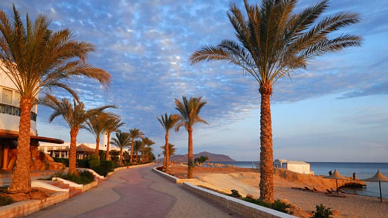 Der Badeort Sharm-el-Sheikh an der Spitze der Halbinsel Sinai in Ägypten.