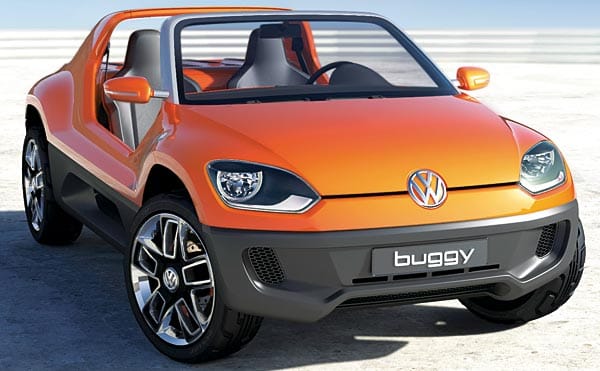 VW zeigt auf der IAA 2011 sechs Studien von Modellen der up!-Familie oder von VW auch New Small Family genannt. Dazu zählt der VW buggy up!, der in Leichtbauweise gefertigt wird.
