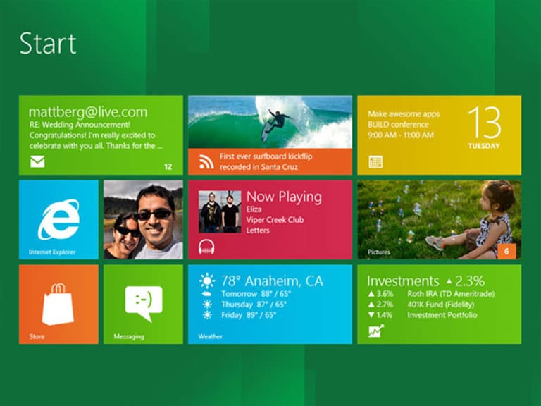 Windows 8 Startscreen