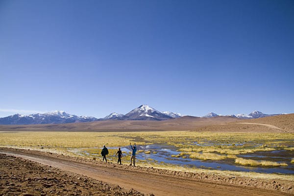 Zur Gebirgskette der Anden gehören auch Vulkane, die bereits zur Atacama-Wüste zählen.