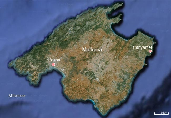 Canyamel liegt an der Ostküste der Baleareninsel Mallorca.