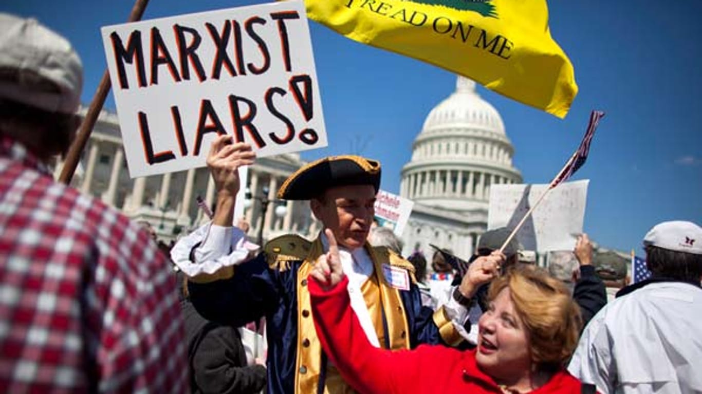 Zurück zu den Wurzeln: Tea-Party-Anhänger demonstrieren vor dem Kapitol