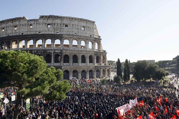 Anti-Banken-Protest in Rom