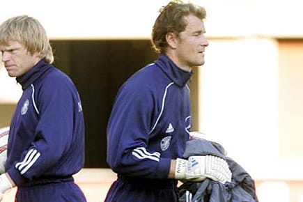 "Titan" gegen "Elfmeter-Killer": Deutschlands Ex-Nationalkeeper Oliver Kahn (li.) und Jens Lehmann.