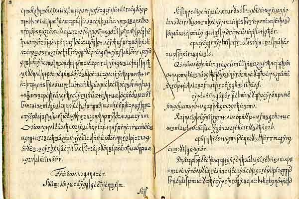 Textseite aus dem geheimnisvollen "Codex Copiale"
