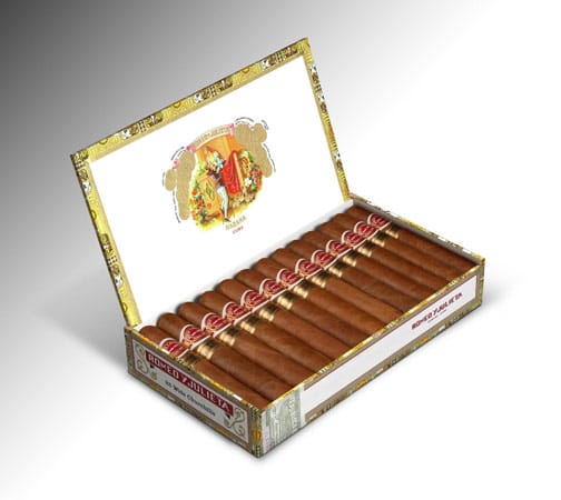 Zigarren von Romeo y Julieta zählen seit 1903 zur absoluten Oberklasse. Die Wide Churchill ist nach dem berühmten britischen Premierminister Winston Churchill benannt, der bekennender Zigarrenraucher war.