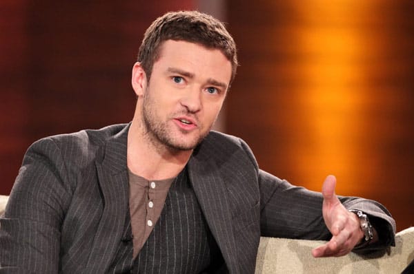 ...und Justin Timberlake. Auf Gottschalks Spaß-Frage, ob er nicht "Wetten, dass..?" übernehmen wolle, sagte der Sänger und Schauspieler ganz spontan "okay".