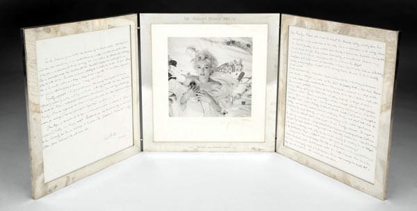 Dieser Bilderrahmen von Cartier, den Marilyn einst von Nedda und Joshua Logan geschenkt bekam, soll zwischen 80.000 und 100.000 US-Dollar einbringen.