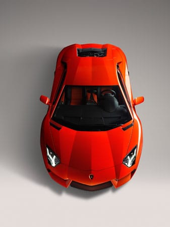 Auch aus der Vogelperspektive macht der Lamborghini eine gute Figur.