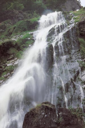 Teil von "Powerscourt" ist auch ein Wasserfall, der 120 Meter mit ohrenbetäubendem Getöse in die Tiefe stürzt und damit Irlands höchste Kaskade ist.