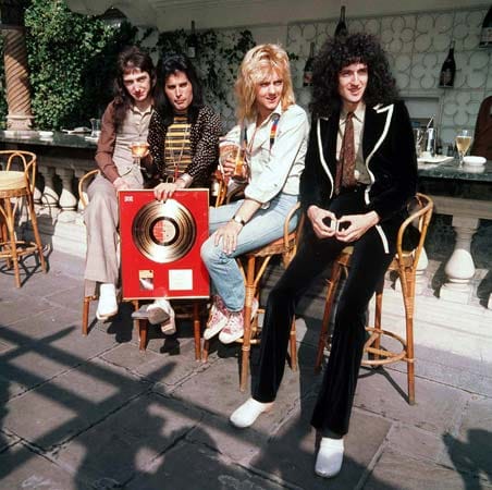 Die Rockband Queen im Jahr 1976