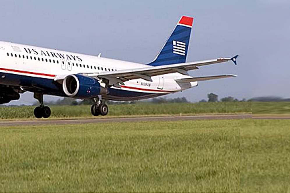 Auf einem Inlandsflug mit US Airways musste ein Passagier stehen, geschlagene sieben Stunden lang.