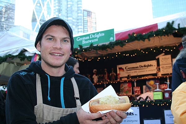 Der Deutsche Ingo Bergmann auf dem Manhattaner Weihnachtsmarkt in New York City