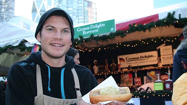 Der Deutsche Ingo Bergmann auf dem Manhattaner Weihnachtsmarkt in New York City