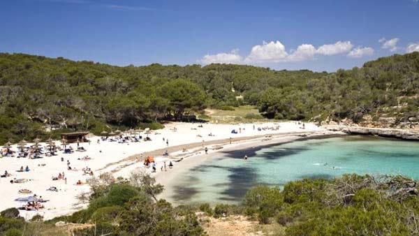 Der Traumstrand des Monats Mai ist die grün gerahmte Postkartenschönheit Cala Mondragó - eine Doppelbucht an der Südostküste Mallorcas.
