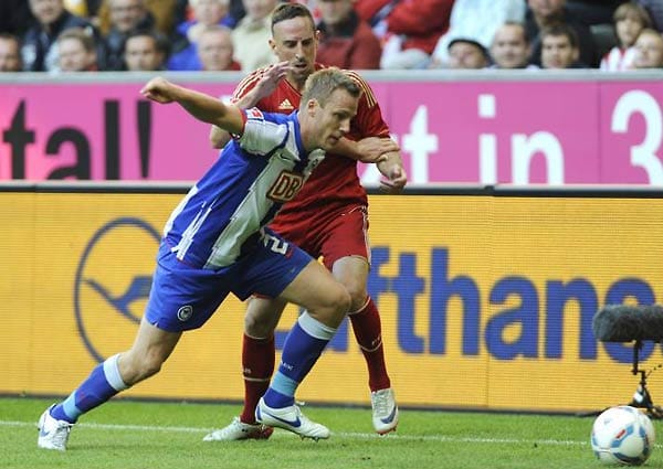 "Ribery ist ein einziger Muskel" - Christian Lell von Hertha BSC über seinen Münchner Gegenspieler Franck Ribery