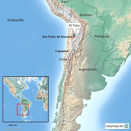 El Tatio liegt im Norden Chiles.