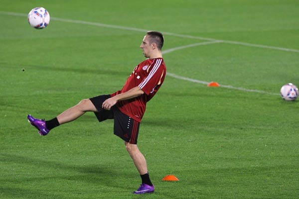 Franck Ribery, der gerade erst eine Bar in Frankreich eröffnet hat, beim Balltraining.