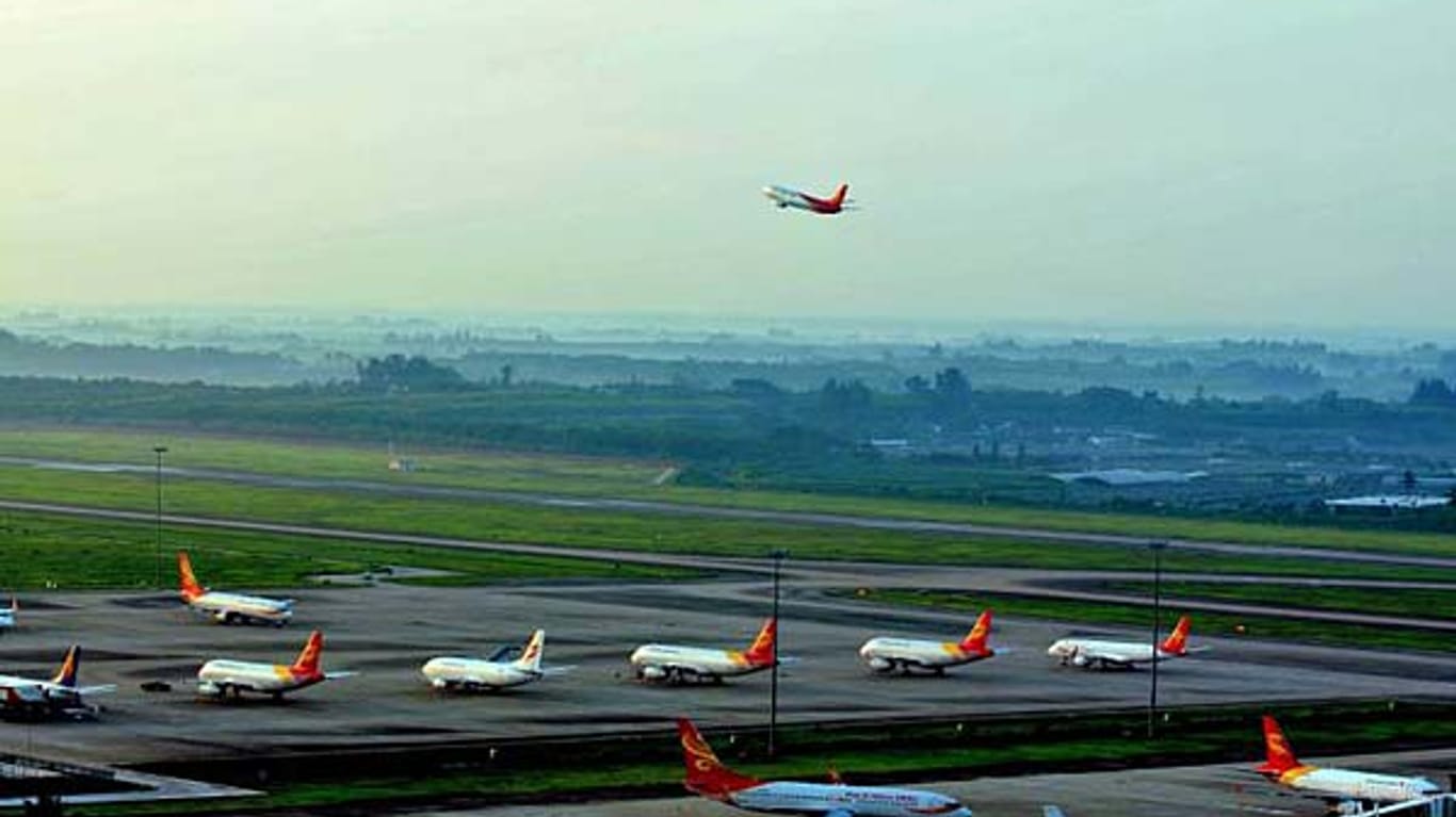Der Flughafen Haikou in der Provinz Hainan