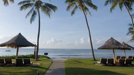 Blick aufs Meer von der Hotelanlage Tivoli Ecoresort Praia do Forte in Brasilien.