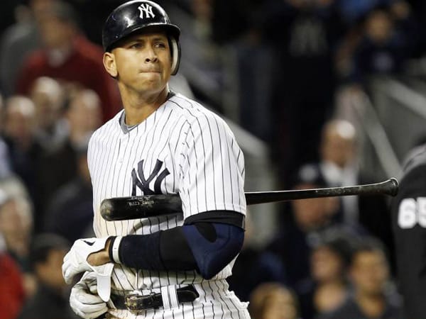 Platz 10: Alex Rodriguez ist ein amerikanischer Baseball-Spieler der New York Yankees. Seine Dienste bringen ihm pro Jahr 36 Millionen Dollar ein.