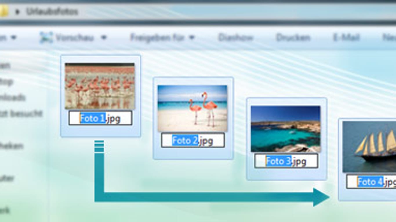 Im Windows Explorer mehrere Dateien in einem Rutsch umbenennen.