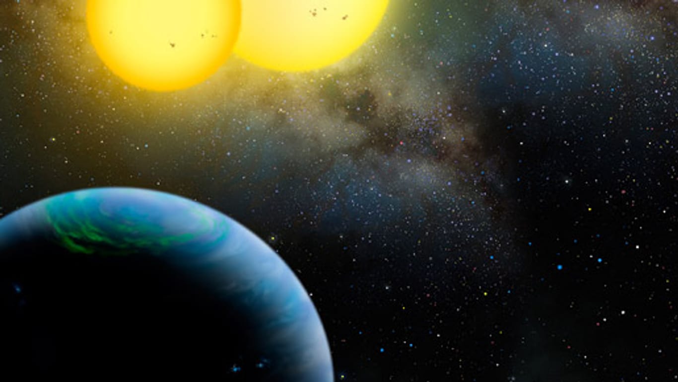 Der Planet "Kepler 35" umkreist ein Sternensystem mit einer Doppelsonne