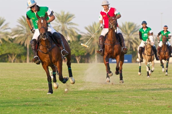 Im Wüstenstaat Dubai kämpfen regelmäßig die besten Polospieler der Welt um den Royal Salute Nations Cup.