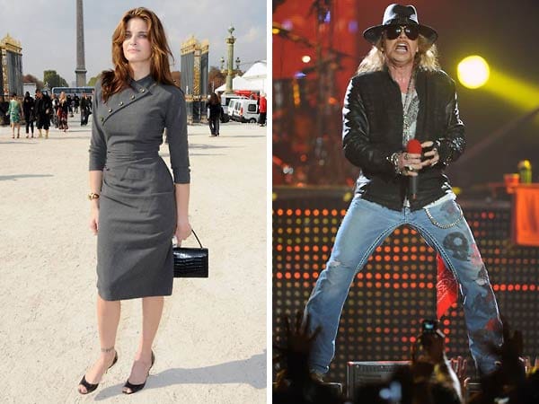 Stephanie Seymour war mit dem Musiker Tommy Andrews verheiratet und hatte danach eine zweijährige Beziehung zu Guns N' Roses-Sänger Axl Rose (Foto). Sie trat in den Videos zu "November Rain" und "Don't Cry" auf.