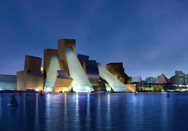 Die gestauchten und ineinander geschobenen Quader, Kegel und Zylinder werden das Guggenheim-Museum bilden.