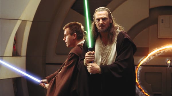 In 3D ist die Macht nicht mit ihnen: Ewan McGregor (li.) als Obi-Wan Kenobi und Liam Neeson als Qui-Gon Jinn