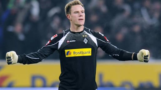 Marc-Andre ter Stegen jubelt im Trikot von Borussia Mönchengladbach.