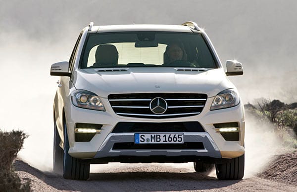 Mercedes ML 350 Bluetec 4Matic: 3,0-Liter-V6, 258 PS, 6,8 Liter (194 Gramm CO2), ab 58.726 Euro.