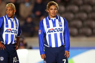 Die ehemaligen Hertha-Brasilianer Marcelinho (li.) und Alex Alves.