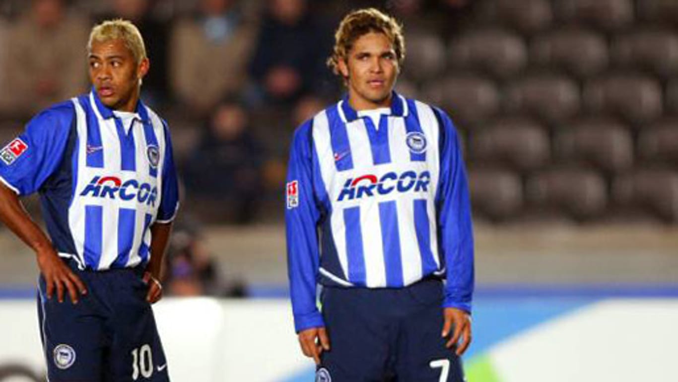 Die ehemaligen Hertha-Brasilianer Marcelinho (li.) und Alex Alves.