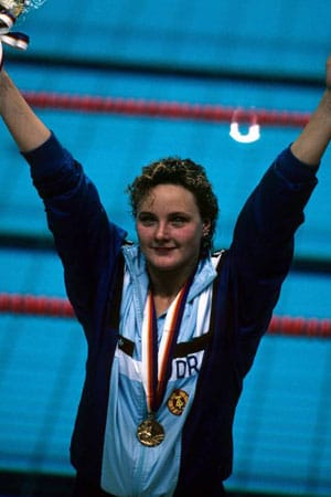 Auch Daniela Hunger war 1988 für die DDR in Seoul erfolgreich. Sie holte über 200 Meter Lagen und der 4x100 Meter Staffel Gold.