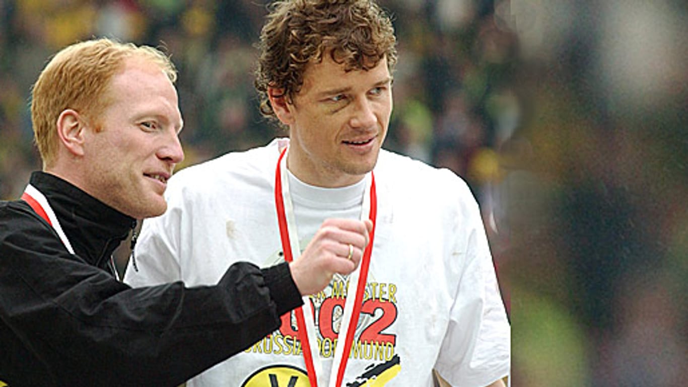 Bild aus besseren Zeiten: Sammer und Lehmann 2002 bei der Dortmunder Meisterfeier.
