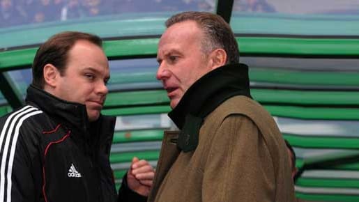Haben sie den FC Bayern wachgerüttelt? Christian Nerlinger und Karl-Heinz Rummenigge. Haben sie den FC Bayern wachgerüttelt? Christian Nerlinger und Karl-Heinz Rummenigge.