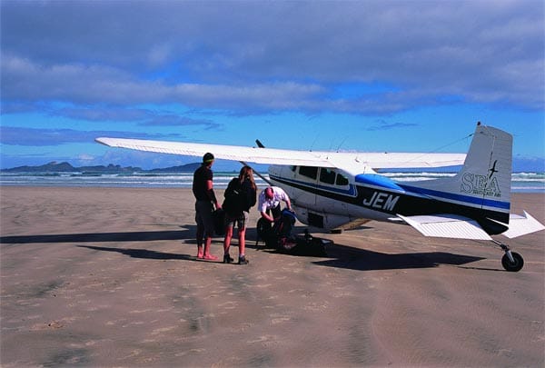 Neben anderen internationalen Fluglinien fliegt Air Newzealand ab Frankfurt über Hongkong oder via London und Los Angeles nach Auckland. Von Auckland gehen regelmäßig Flüge nach Invercargill. Von dort aus fliegen Propellermaschinen nach Stewart Island. Ab Bluff fährt auch eine Fähre über das zum Teil sehr unruhige Meer.