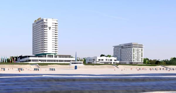 Rahe ist Gründer der Kreuzfahrtreederei Aida. Ihm gehören die A-Rosa-Resorts sowie mehrere Luxushotels, darunter das Hotel Louis C. Jacob in Hamburg, das Neptun in Warnemünde. Das A-ja-Hotel wird neben dem Hotel Neptun (links) liegen.
