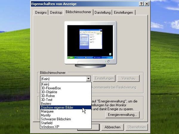 Bildschirmschoner unter Windows 7, Vista und XP aktivieren