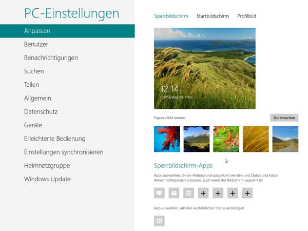 Windows 8 bringt neue Desktophintergründe mit.