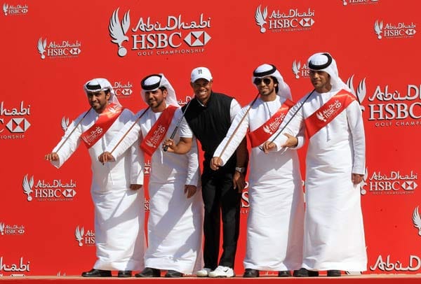Auch Golf-Profis kommen gerne nach Abu Dhabi. Am hoch dotierten Abu Dhabi HSBC Golf Championship waren unter anderem Tiger Woods, der nordirische Superstar Rory McIlroy und der deutsche Nachwuchs-Star Martin Kaymer am Start.