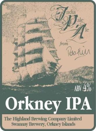 Orkney IPA, The Highland Brewing Co. (Schottland), Bierstil: Real Ale. Ein echtes Real Ale mit typisch intensiven Grapefruit- und Ananas-Noten, gepaart mit einer moussierenden Rezenz (das "Prickeln" beim Trinken). Eine beeindruckende "Drinkability" mit nur 4,8 Prozent Alkoholanteil.