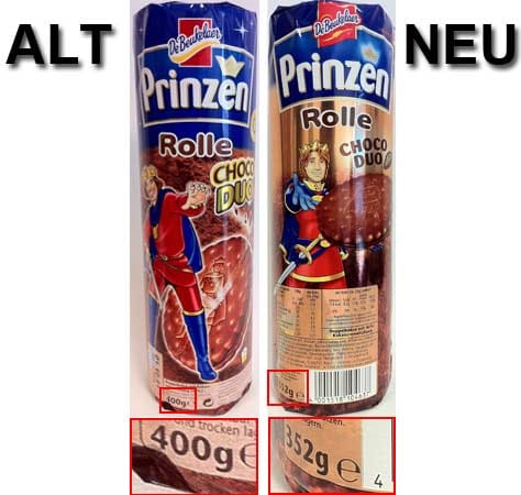 Weniger Keks - gleicher Preis. Weniger Keks - gleicher Preis.