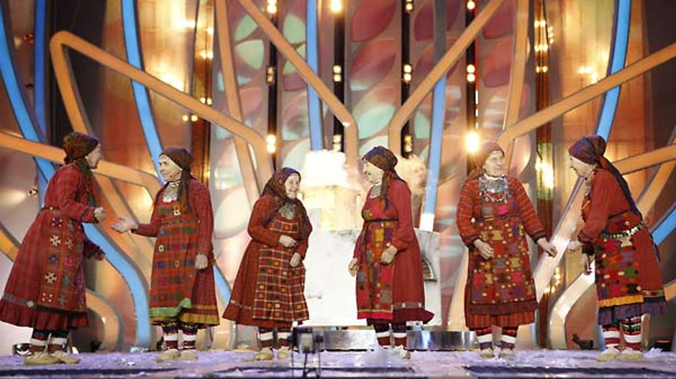 Die Großmütter-Combo Buranowskije Babuschki (Omas aus Buranowo) tritt für Russland beim Eurovision Song Contest an.