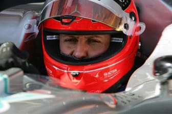 Michael Schumacher während der letzten Testfahrten in Barcelona.