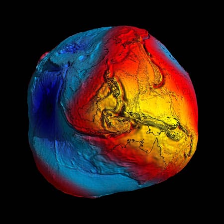 Eine genaue Karte des Schwerefeldes - ein Geoid - ist wichtig für eine genaue Vermessung der Welt und der Ozeane. An den Polen ist die Erde durch die Rotation leicht abgeflacht. Doch Gebirge wie der Himalaya sowie unterschiedliche Massen im Inneren der Erde wirken auf das Schwerefeld der Erde und der Ozeane. Eine genaue Karte des Schwerefeldes - ein Geoid - ist wichtig für eine genaue Vermessung der Welt und der Ozeane. An den Polen ist die Erde durch die Rotation leicht abgeflacht. Doch Gebirge wie der Himalaya sowie unterschiedliche Massen im Inneren der Erde wirken auf das Schwerefeld der Erde und der Ozeane.