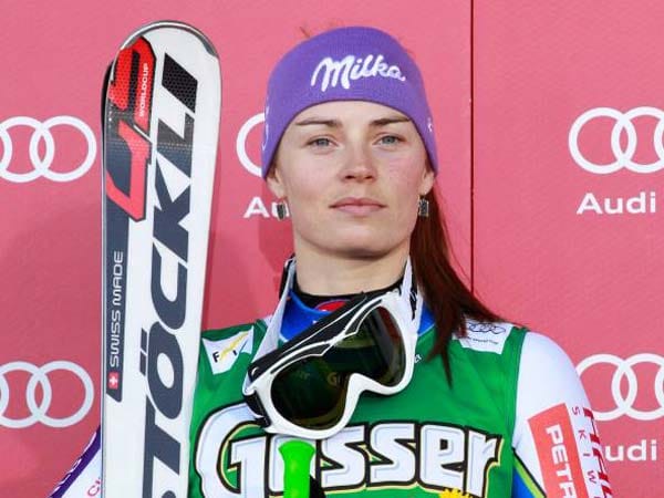 Tina Maze bei einem Ski-Weltcup (Archivbild): Die Slowenin berichtete jetzt über Verwüstungen in ihrer Heimatgemeinde.
