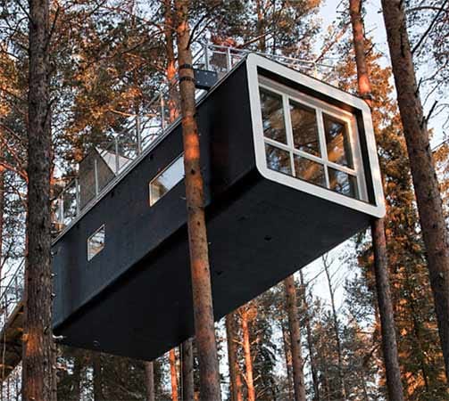Mitten im nordschwedischen Nirgendwo findet sich das Treehotel, das selbst hartgesottenen Design-Fans den Atem stocken lässt.